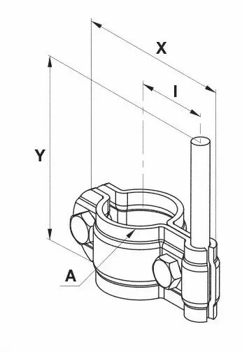 1/2 charniere avec axe tube 42