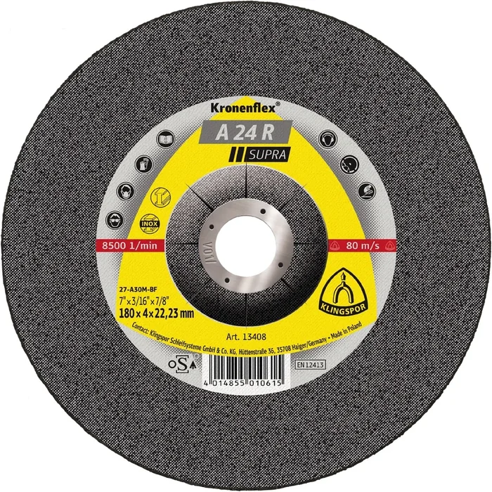 10 Meules à ébarber KS SUPRA A24R S GEK 115X4X22,23 KLINGSPOR – 13746