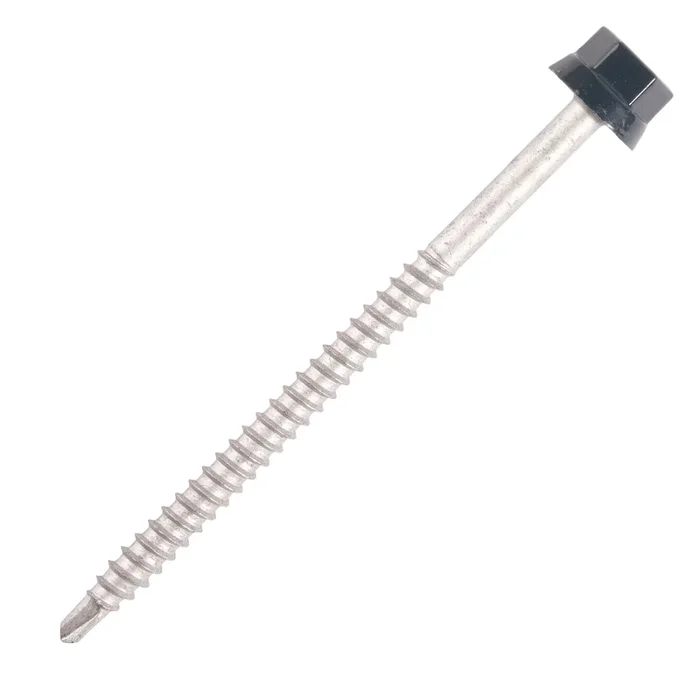 100 Vis bac acier – sommet de nervure – support bois – TH12-6,3x130mm- RAL6005 – SCELL-IT – ZTW-63130-6005