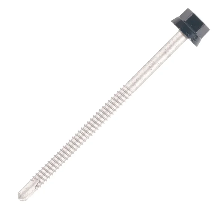 100 Vis bac acier – sommet de nervure – support ZED – TH12-6,3x160mm- RAL9002 – SCELL-IT – ZTZ-63160-9002