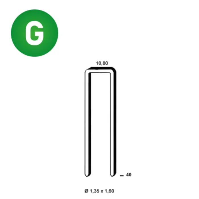 12100 AGRAFES L-40 GALVA RÉSINÉES – ASLAFIX – 6L-401