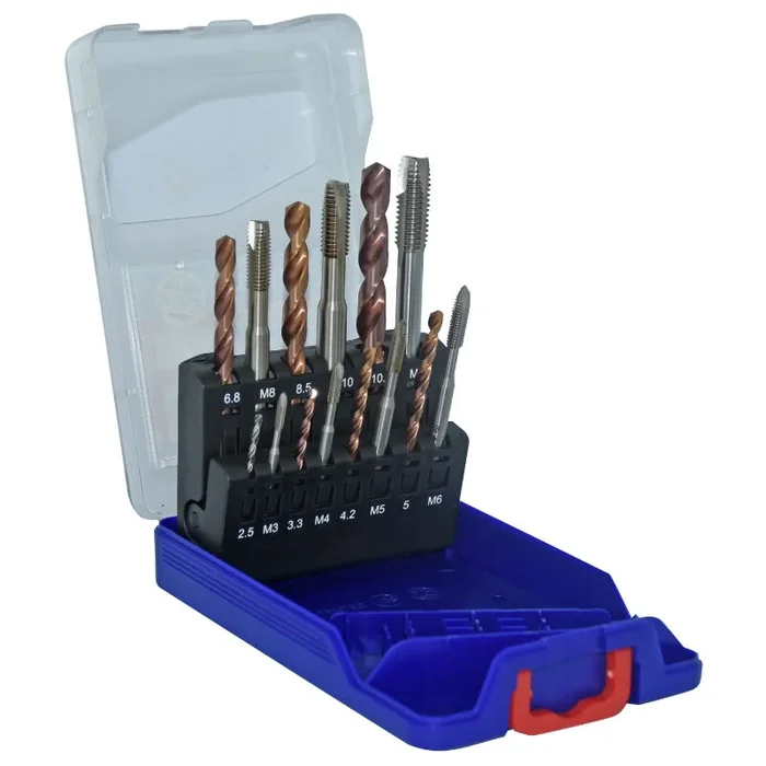 14 pièces – 7 tarauds HSS GUN DIN 371/376 M3 à M12 + 7 forets HSS FURIUS revêtus Fusio TECHNIC TIVOLY – 11900170030