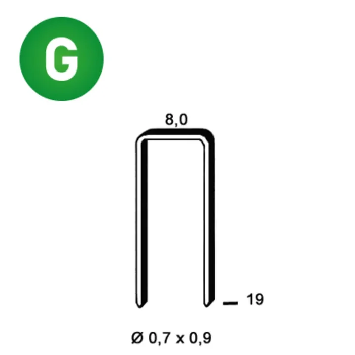1400 AGRAFES HB-19 GALVA – ASLAFIX – 6HB191