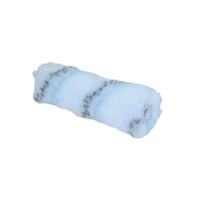 2 mini manchons polyester rayé gris/bleu texturé 13 mm – ROULOR – 357010