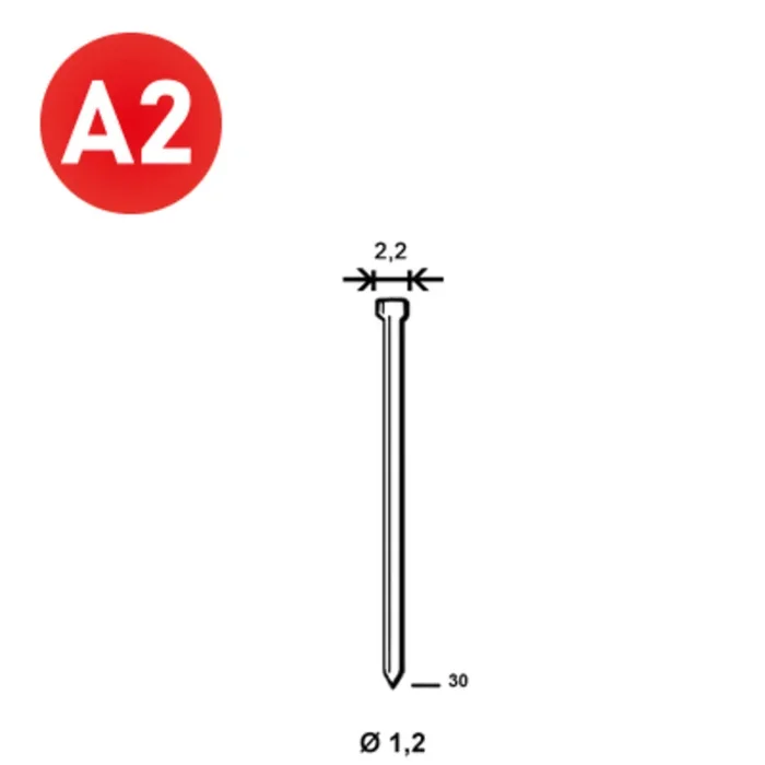 2000 Pointes fines MINIBRADS J-30 INOX – ASLAFIX – 6J-309