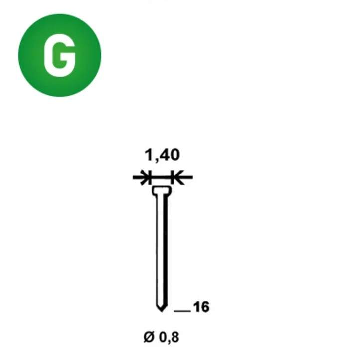 20000 POINTES MICROPointes fines BRADS JA-16 MM – ASLAFIX – 6JA161