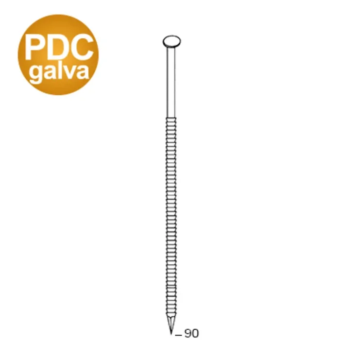 2040 POINTES 34° 31 X 90 ANNELÉES GALVA PDC – ASLAFIX – 34310906DC