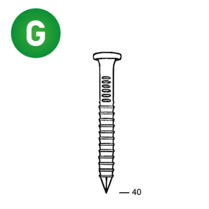 2200 POINTES 34° 40 X 40 ANNELÉES GALVA – ASLAFIX – 34400406
