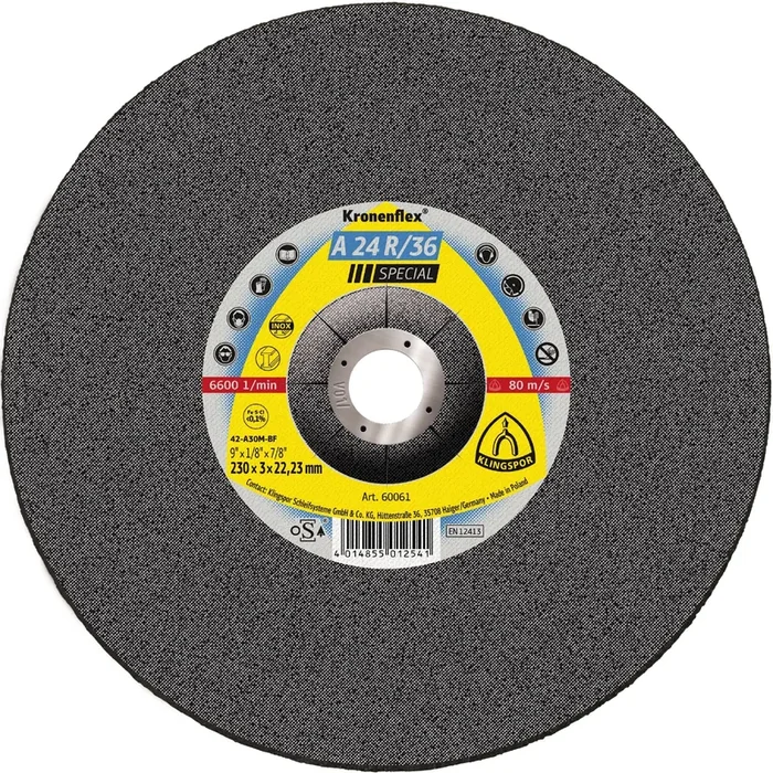 25 Disques à tronçonner KT SPECIAL A24R36 S GEK 180X3X22,23 KLINGSPOR – 60537