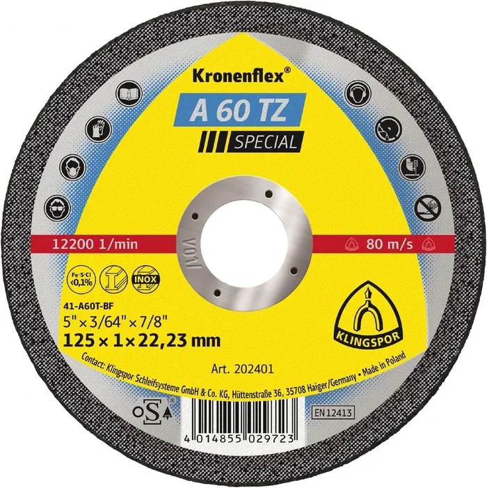 25 Disques à tronçonner KT SPECIAL A60TZ S GER 100X1X16 KLINGSPOR – 202402
