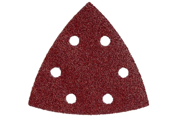25 feuilles abrasives auto-agrippantes 93 x 93 mm, P 240, B+M, pour ponceuse à patin triangulaire – METABO – 624986000