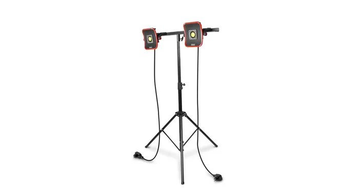 2x Lampe de chantier FLOW LED 30 W + Trépied télescopique 1800mm MW Tools