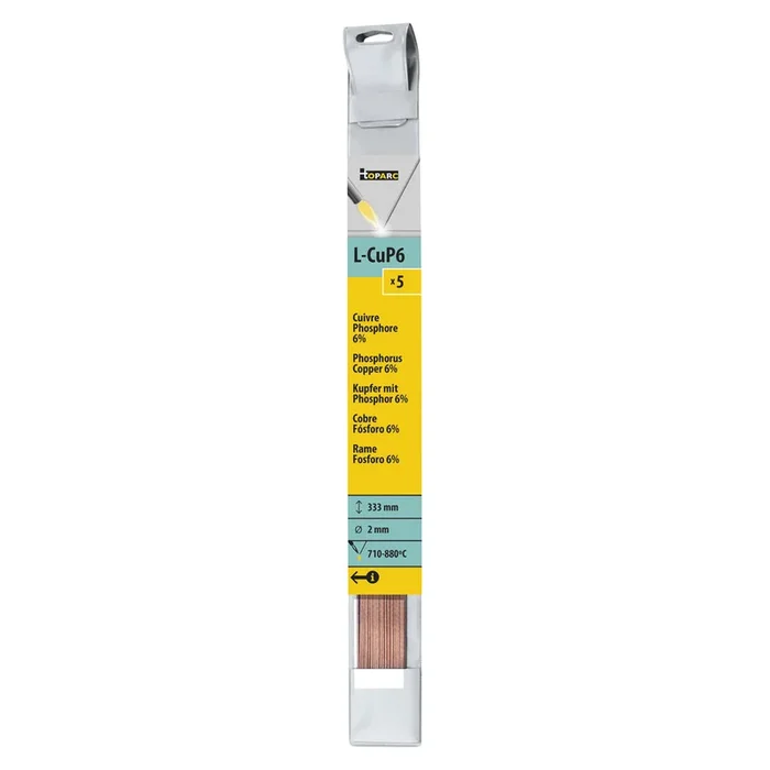 5 BAGUETTES CUIVRE PHOSPHORE 6% Ø 2mm – L. 333mm – GYS – 047181
