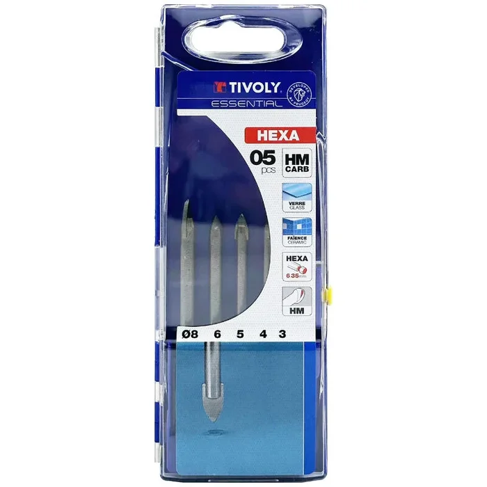 5 forets verre Ø 3 à 8mm TIVOLY – 12000770001