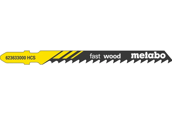 5 lames de scie sauteuse « fast wood » 74/ 4,0 mm – METABO – 623633000