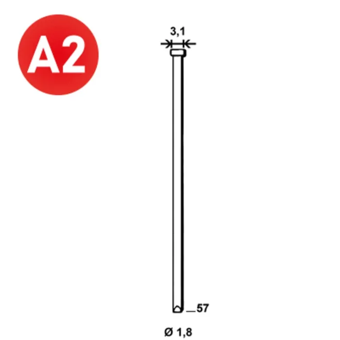 5000 Pointes fines BRADS DA-57 MM INOX – ASLAFIX – 6DA579