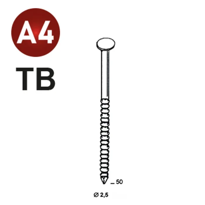 6000 COILS S 25X50 ANNELÉ INOX A4 TB – ASLAFIX – 16S25508