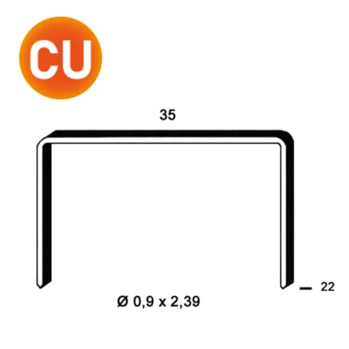 7500 AGRAFES B-22 MM CU – ASLAFIX – 6B-221