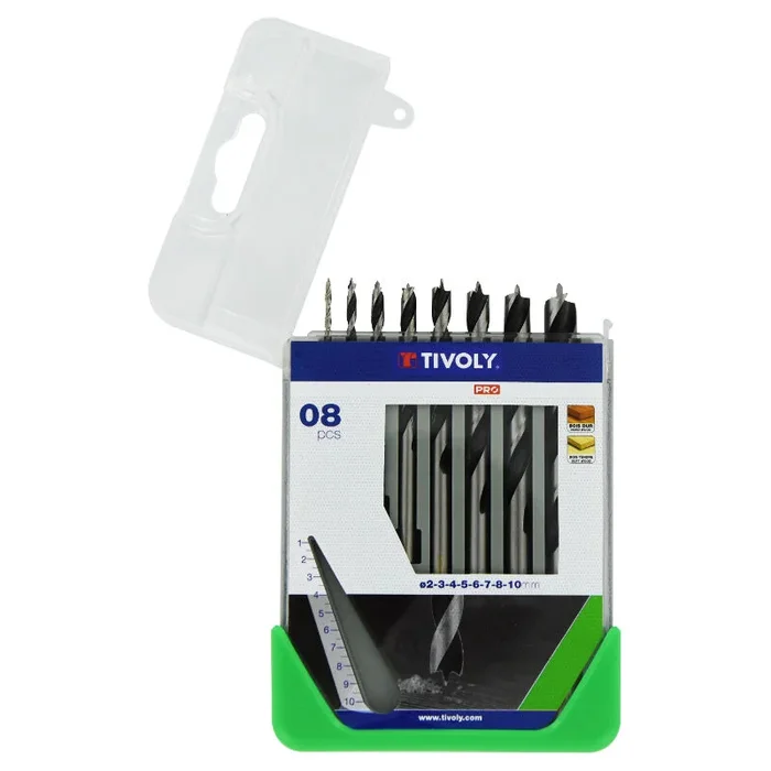 8 forets bois 3 pointes Ø 2 à 10mm TIVOLY – 10804170004