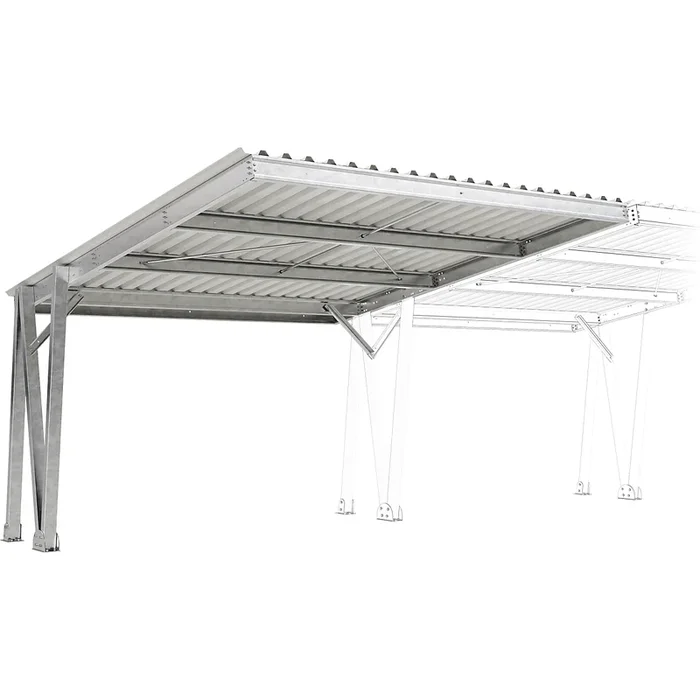 Abri pour véhicules EcoCover pour 2 emplacements avec toit en acier