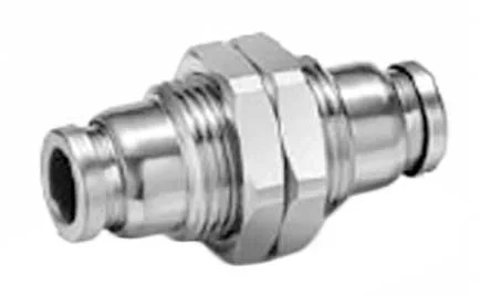Adaptateur de traversée de cloison SMC vers Enfichable, 12 mm Enfichable, 12 mm