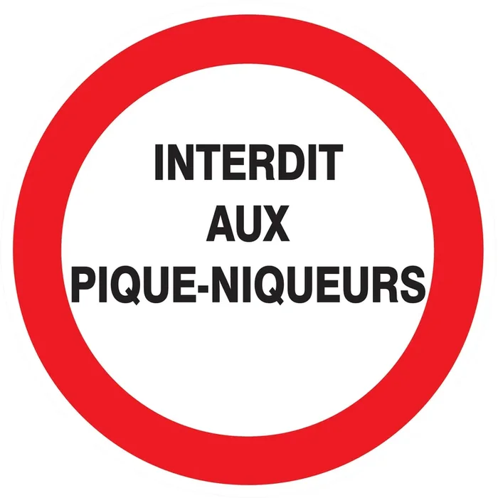 Adhesif Interdit aux pique-niqueurs d.80mm TALIAPLAST – 724230