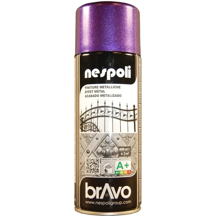 Aérosol de peinture acrylique à effet métalisé couleur violet 400 ml – NESPOLI – 180204