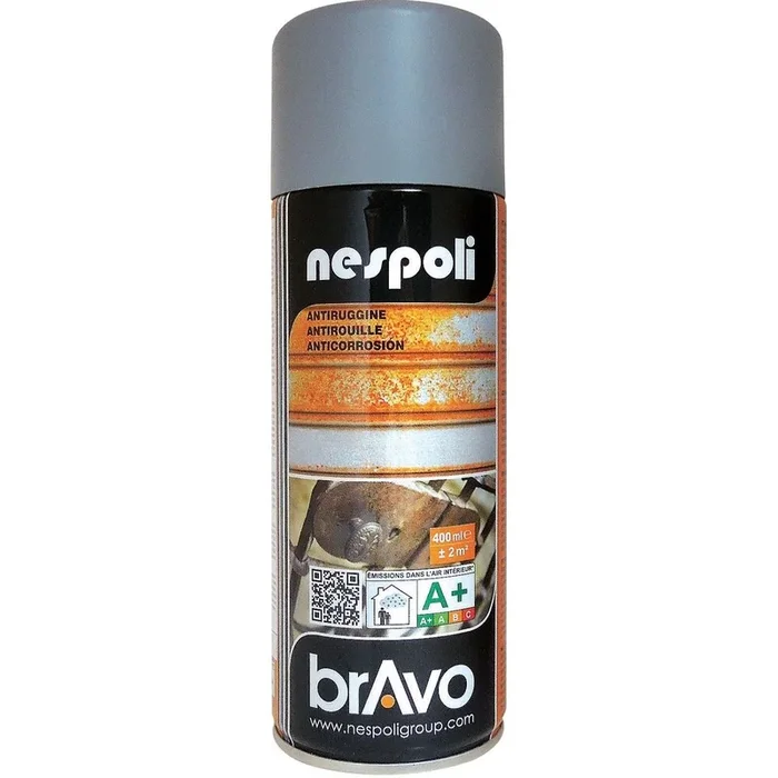 Aérosol de peinture acrylique spéciales antirouille couleur gris 400 ml – NESPOLI – 180605