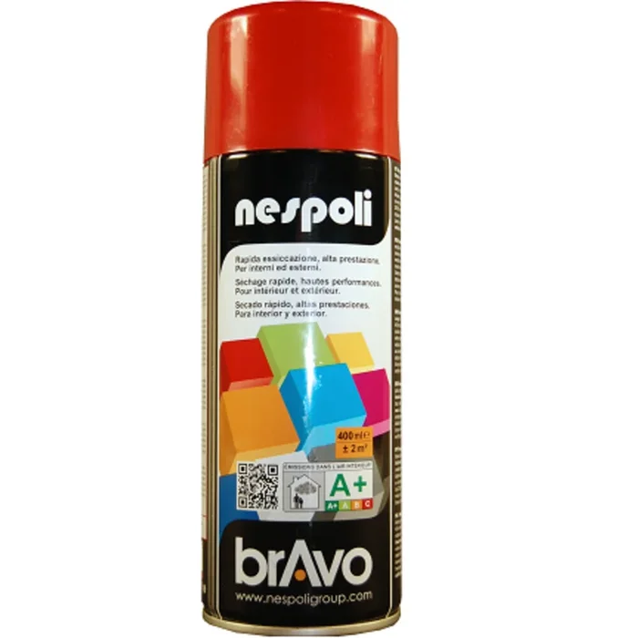 Aérosol de peinture décorative couleur rouge Chine brillant 400 ml – NESPOLI – 180010