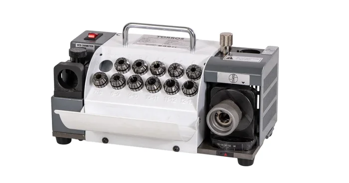 Affûteuse de mèches pratique de 3 à 13 mm 5500 rpm 0,12 kW 230V y compris 11 pinces ER20 et meule CBN Torros