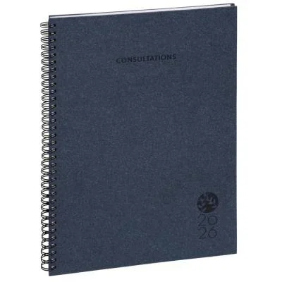 Agenda semainier A4 à spirales Exacompta Consultation – 21 x 29,7 cm – bleu
