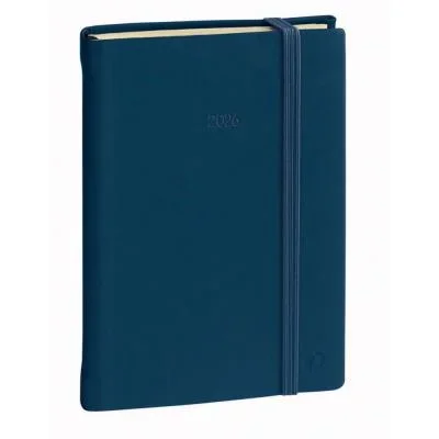 Agenda semainier Quo Vadis Président Fas Silk – 21 x 27 cm – Bleu marine fermeture élastique