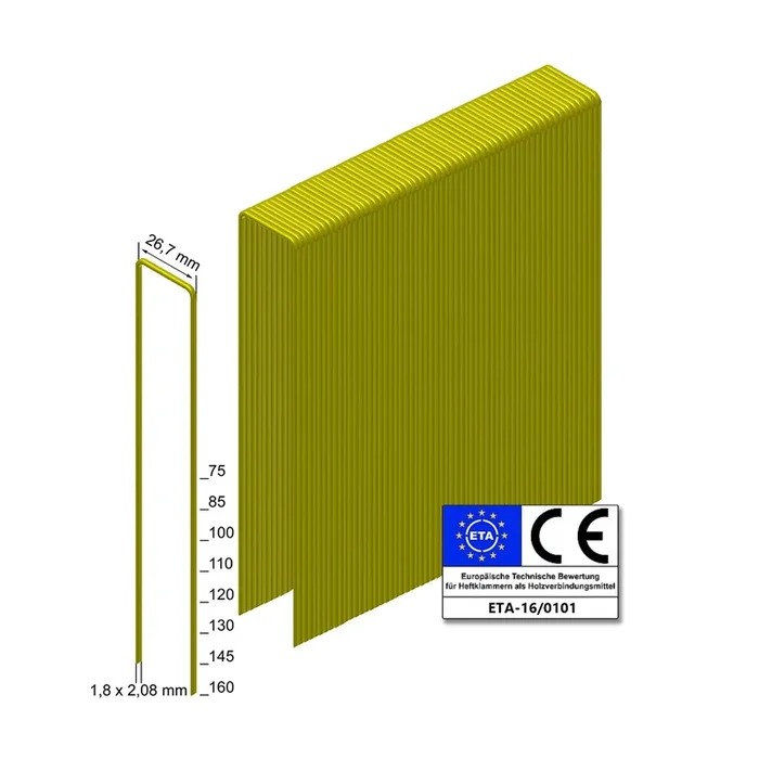 Agrafes Prebena WP100CSVHA-ETA fortement zinguées résinées – nouvelle UE 2.180 pièces