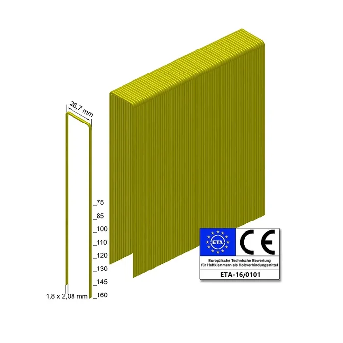 Agrafes Prebena WP130CRFHA-ETA inoxydable – nouveau VPE 1.450 pièces