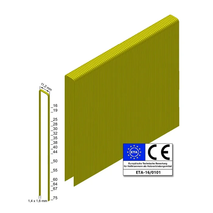 Agrafes Prebena Z55CSVHA-ETA – fortement zinguées résinées – ETA