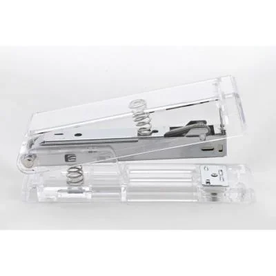 Agrafeuse de table Seco – Corps transparent, mécanisme coloris argent