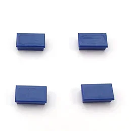 Aimants rectangulaires sans téton 1er prix – 1,1 x 2,7 cm – coloris bleu – plaquette de 4