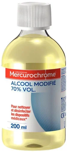 Alcool modifié à 70% Mercurochrome – Flacon de 200ml