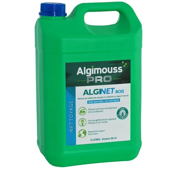 ALGINET BOIS – 5 LITRES – Nettoyant rénovateur bois ALGIMOUSS – 096002