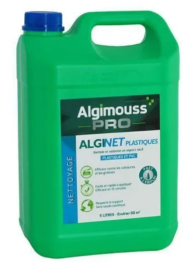 ALGINET PLASTIQUE – 5 LITRES – Nettoyant plastiques, PVC ALGIMOUSS – 049003