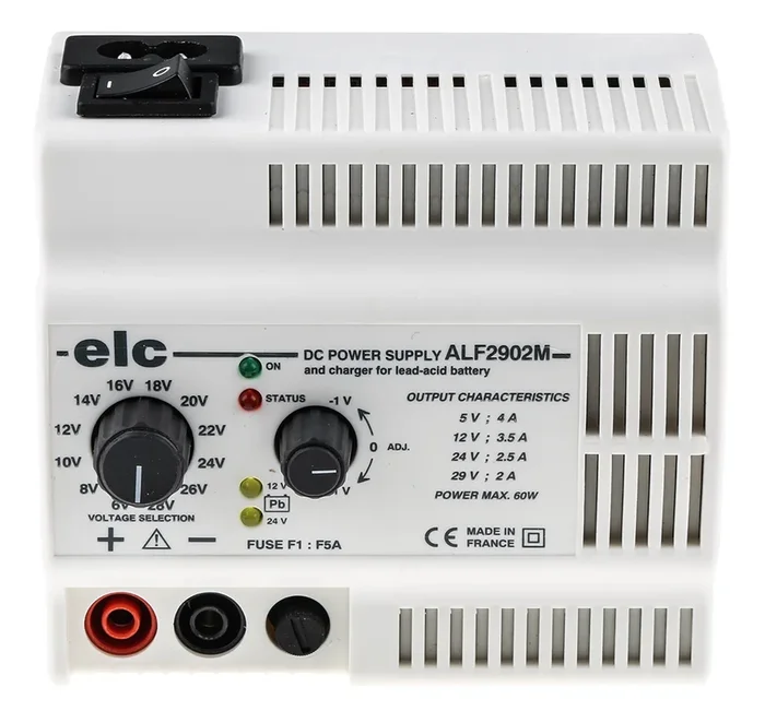 Alimentation de laboratoire, 29V c.c., 2.1 → 4A, 1 sortie 60W