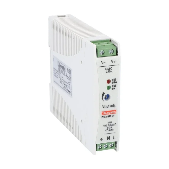 Alimentation pour rail DIN Lovato, série PSL, 100 → 240V c.a.in, 24V c.c.out 420mA, 10W