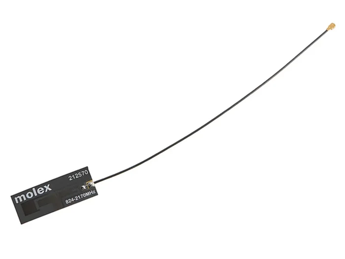 Antenne GSM et GPRS Interne Molex 2G (GSM/GPRS), 3G (UTMS), 4G (LTE) 1.76dBi, 824 → 2 170 MHz
