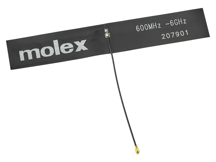 Antenne GSM et GPRS Interne Molex 2G (GSM/GPRS), 3G (UTMS), 4G (LTE) 5.4dBi, 600 → 6 000 MHz
