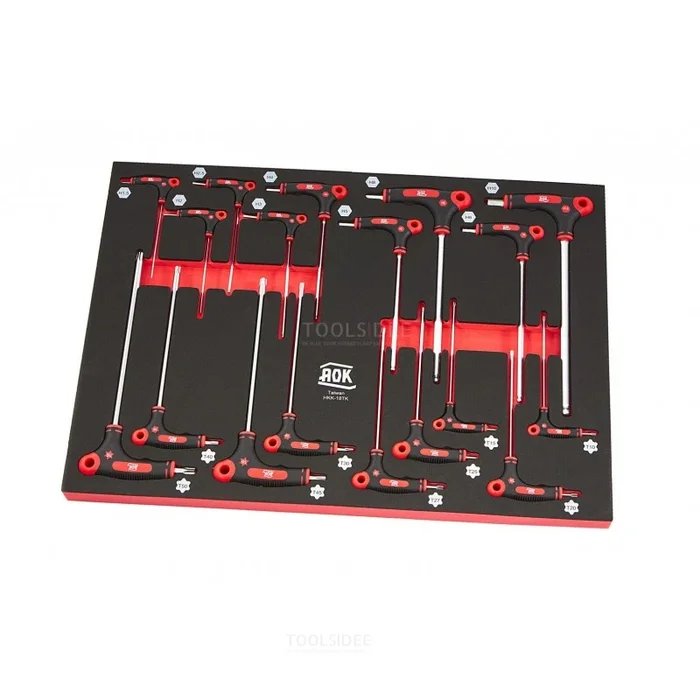 AOK Kit professionnel AOK de 18 pièces en mousse avec manche en T
