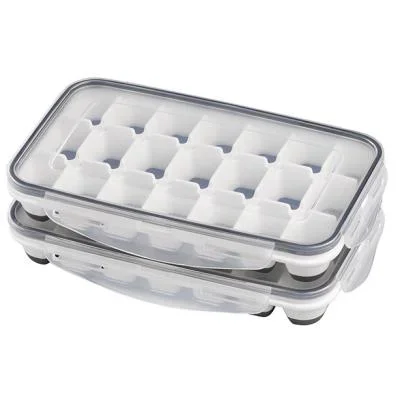 APS Bac à glaçons avec couvercle, transparent / gris
