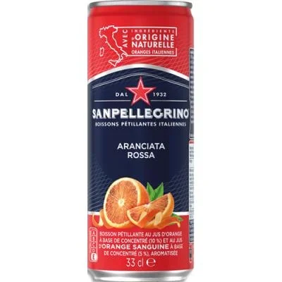 Aranciata Rossa 33 cl San Pellegrino, Boisson légèrement gazeuse oranges/oranges sanguines d’Italie