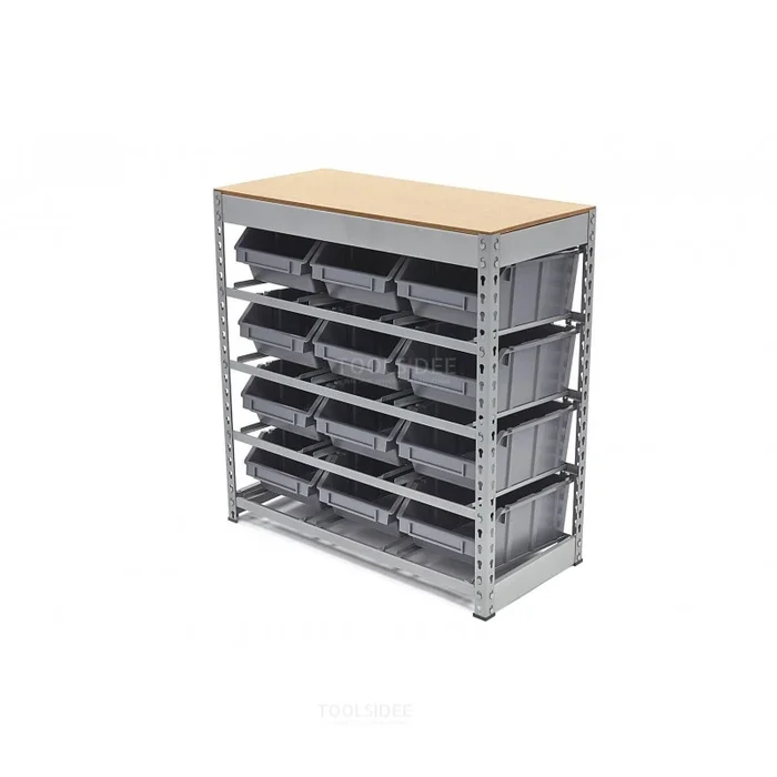 Armoire à bacs, système de rangement, rack avec 12 bacs de rangement HBM