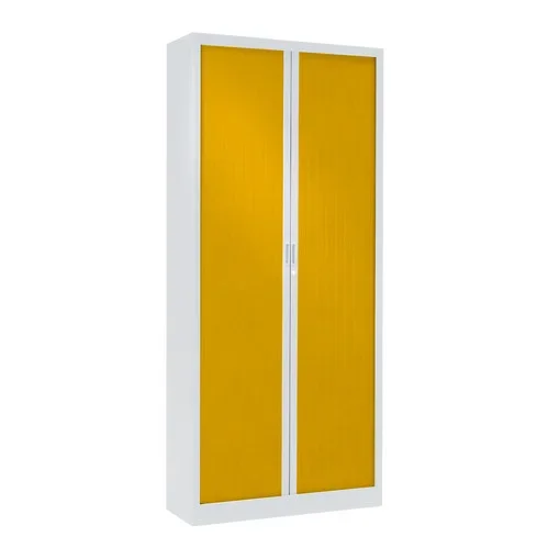 Armoire à rideaux bicolore 198 x 80 cm – Corps blanc – Rideaux Color