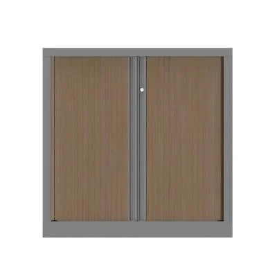 Armoire à rideaux métallique Confort+ Ht 100 x L.100 cm – corps Aluminium rideaux Chêne